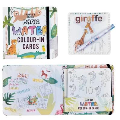 Kolorowanka Wodna z Pisakiem Dżungla 10 kart. Wydawca: Floss & Rock. SmakLiter.pl Opakowanie Kolorowanka Wodna z Pisakiem Dżungla 10 kart