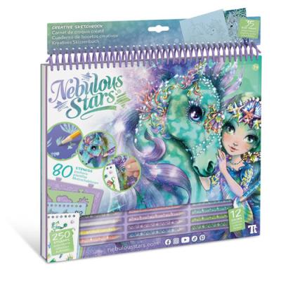 Opakowanie Kolorowanka wodna z pisakiem, farbkami i czarnymi kartkami S Nebulia Nebulous Stars