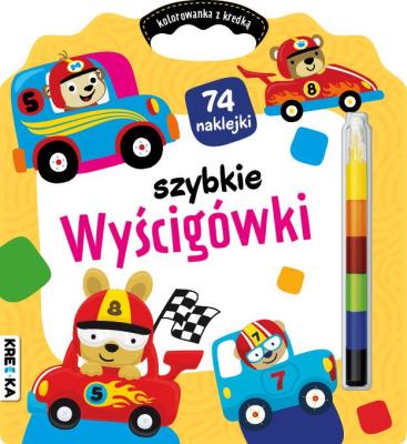Okładka książki Kolorowanka z kredką, Szybkie wyścigówki