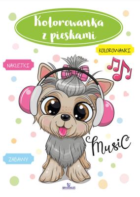 Kolorowanka z pieskami. Autor: Matusiak Monika. SmakLiter.pl Okładka książki Kolorowanka z pieskami