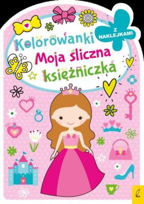 Kolorowanka z wykrojnikiem. Moja śliczna księżniczka. Autor: Opracowanie zbiorowe. SmakLiter.pl Okładka książki Kolorowanka z wykrojnikiem. Moja śliczna księżniczka