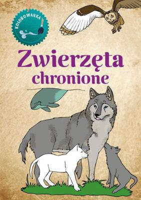 Kolorowanka Zwierzęta chronione. Autor: Katarzyna Kopiec-Sekieta. SmakLiter.pl Okładka książki Kolorowanka Zwierzęta chronione