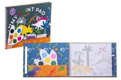 Kolorowanki z farbkami dinozaury. Wydawca: Floss & Rock. SmakLiter.pl Opakowanie Kolorowanki z farbkami dinozaury