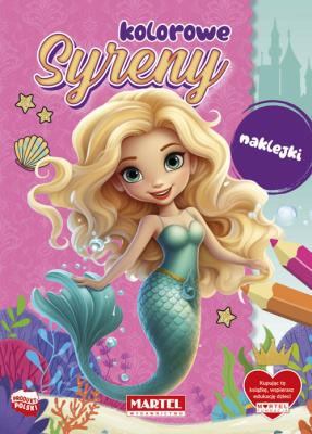 Kolorowe syreny z naklejkami. Autor: Katarzyna Salamon. SmakLiter.pl Okładka książki Kolorowe syreny z naklejkami