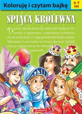 Koloruję i czytam bajkę - Śpiąca królewna. Autor: Patrycja Gazda. SmakLiter.pl Okładka książki Koloruję i czytam bajkę - Śpiąca królewna