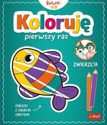 Koloruję pierwszy raz. Zwierzęta. Autor: Martyna Jelonek. SmakLiter.pl Okładka książki Koloruję pierwszy raz. Zwierzęta