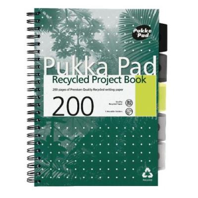 Kołozeszyt Pukka Pad A4 Project Book z recyklingu zielony. Wydawca: Pukka Pads. SmakLiter.pl Opakowanie Kołozeszyt Pukka Pad A4 Project Book z recyklingu zielony