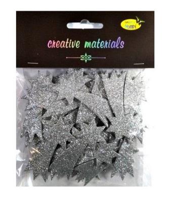 Opakowanie Komety z pianki brokatowej srebrne ok 50szt