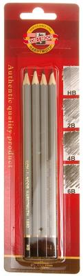Opakowanie Komplet 4 ołówków grafitowych Gold Star 1860/4 na blistrze (HB, 2B, 4B, 6B)