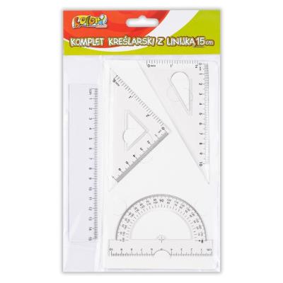 Opakowanie Komplet kreślarski z linijką 15cm Penmate