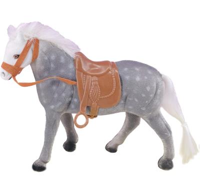 Opakowanie Koń flokowany szary w kropki