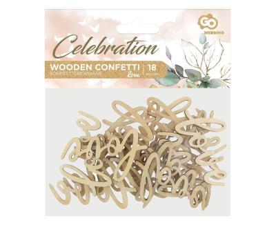 Opakowanie Konfetti drewniane Love 6x3cm 18szt