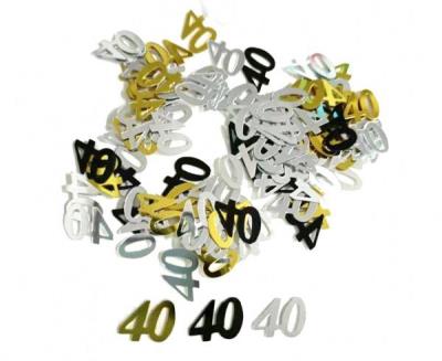 Opakowanie Konfetti foliowe B&C cyferka 40 MIX