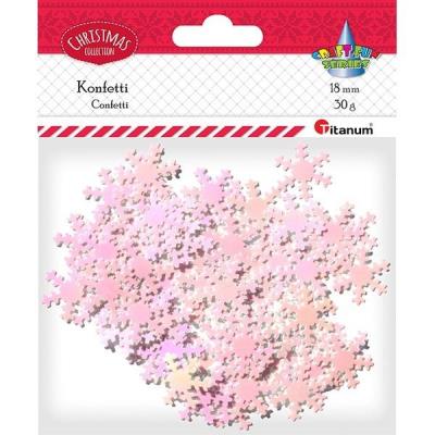 Opakowanie Konfetti Płatki śniegu bladoróżowe 30g
