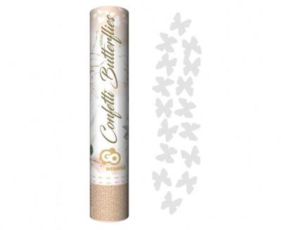 Opakowanie Konfetti pneumatyczne białe motylki 30cm