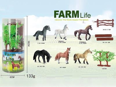 Opakowanie Koniki z zagrodą i drzewkami 6szt