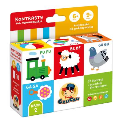 Okładka książki Kontrasty na sznureczku Książeczka dla dzieci 6-9 mies.CzuCzu