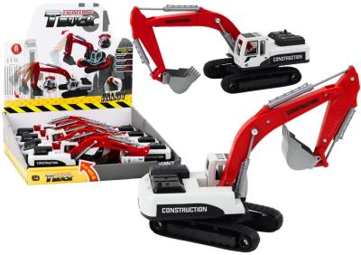 Opakowanie Koparka gąsienicowa biało-czerwona metalowa