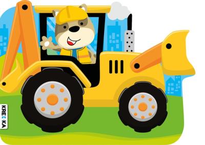 Okładka książki Koparko-ładowarka żółta. Pojazdy dla maluchów. Kolorowanka