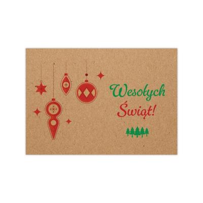 Opakowanie Koperta kraft Wesołych Świat bombki 5szt