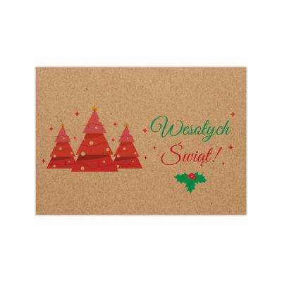 Opakowanie Koperta kraft Wesołych Świat choinki 5szt