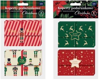 Opakowanie Koperty podarunkowe 2szt Christmas mix