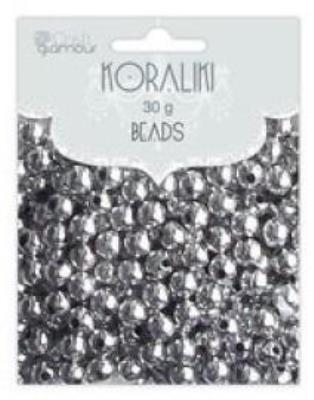 Opakowanie Koraliki 6mm 30g srebrne