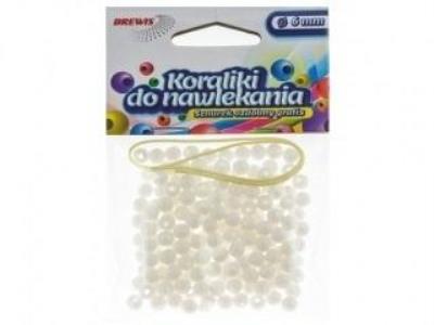 Opakowanie Koraliki do nawlekania białe + sznurek 6mm 16g