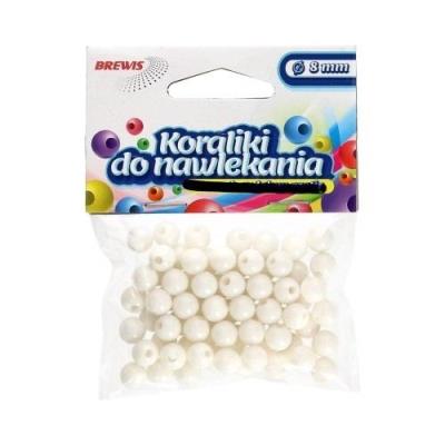 Opakowanie Koraliki do nawlekania białe + sznurek 8mm 16g