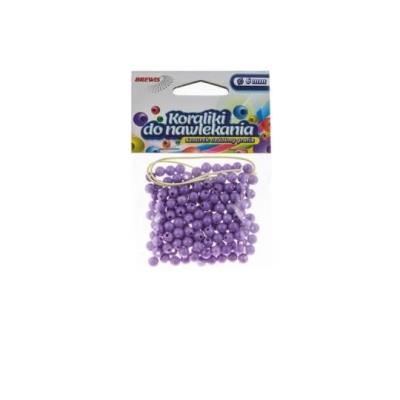 Opakowanie Koraliki do nawlekania fioletowe + sznurek 6mm 16g