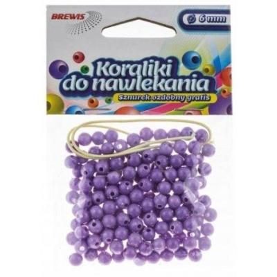Opakowanie Koraliki do nawlekania fioletowe + sznurek 8mm 16g