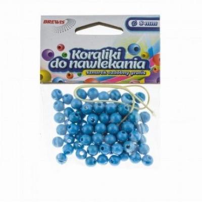 Opakowanie Koraliki do nawlekania niebieskie+ sznurek 6mm 16g