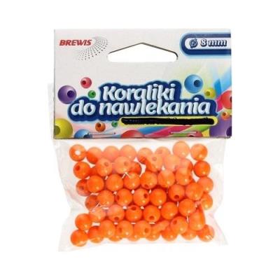 Opakowanie Koraliki do nawlekania pomarańcz + sznurek 8mm 16g