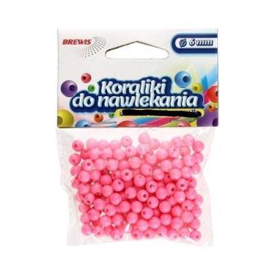 Opakowanie Koraliki do nawlekania różowe + sznurek 6mm 16g