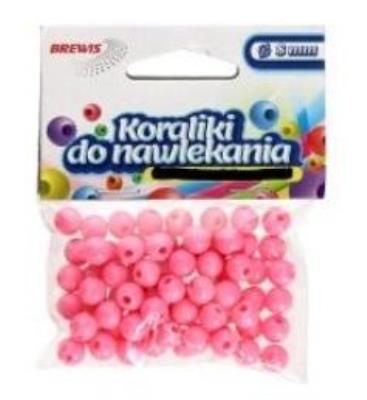 Opakowanie Koraliki do nawlekania różowe + sznurek 8mm 16g