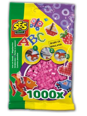 Koraliki do prasowanek różowe 1000 szt.. Wydawca: SES Creative. SmakLiter.pl Opakowanie Koraliki do prasowanek różowe 1000 szt.