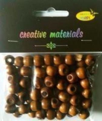 Opakowanie Koraliki drewniane brązowe ok 26g ok 150szt