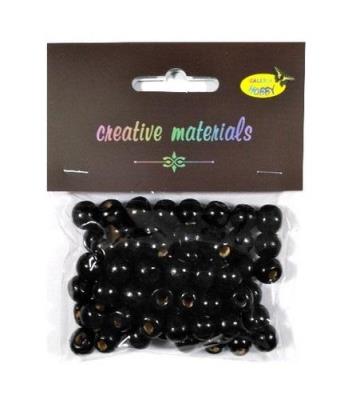 Opakowanie Koraliki drewniane czarne 10mm 25g