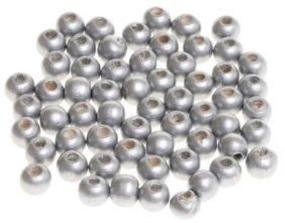Koraliki drewniane do nawlekania srebrne 10mm 60sz. Wydawca: Brewis. SmakLiter.pl Opakowanie Koraliki drewniane do nawlekania srebrne 10mm 60sz