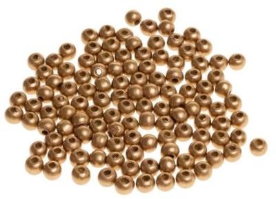 Koraliki drewniane do nawlekania złote 8mm 120szt. Wydawca: Brewis. SmakLiter.pl Opakowanie Koraliki drewniane do nawlekania złote 8mm 120szt