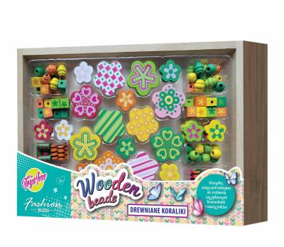 Opakowanie Koraliki drewniane duże kwiaty