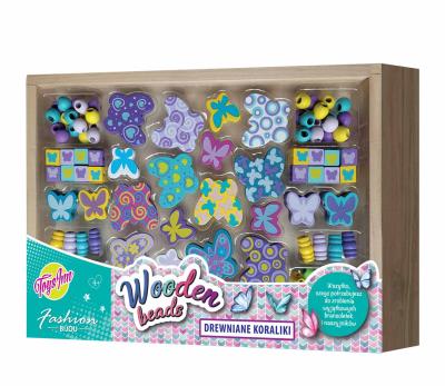 Opakowanie Koraliki drewniane duże motyle