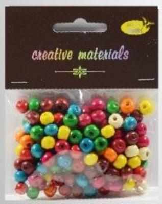 Opakowanie Koraliki drewniane kolorowe ok 26g ok150szt