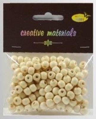 Opakowanie Koraliki drewniane kremowe ok 24g ok150szt