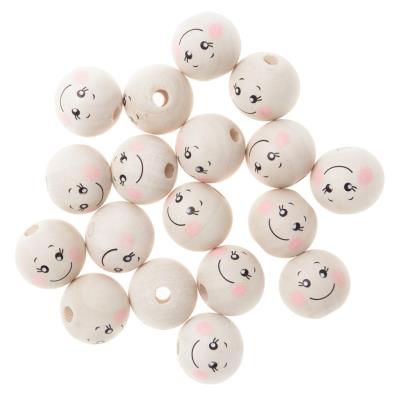 Opakowanie Koraliki drewniane kulki buźki 2cm