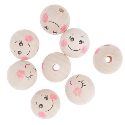 Opakowanie Koraliki drewniane kulki buźki 3cm 8szt