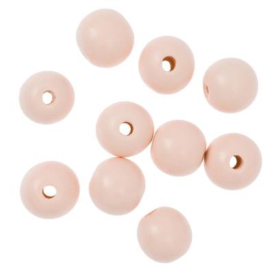 Opakowanie Koraliki drewniane pudrowo różowe 2,5cm 10szt