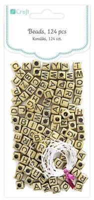 Opakowanie Koraliki - Literki złote 130szt GRKO-021