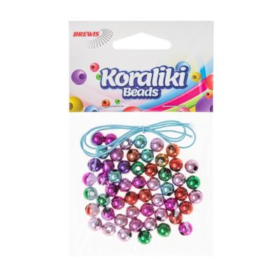 Koraliki metalowe do nawlekania. Wydawca: Brewis. SmakLiter.pl Opakowanie Koraliki metalowe do nawlekania