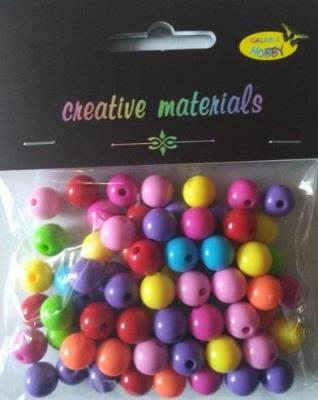 Opakowanie Koraliki okrągłe kolorowe 10mm ok 40g